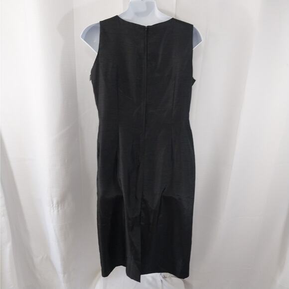 NWT! LESLIE FAY! CLASSIC BLACK SILK LOOK SHIFT STYLE SLEEVELESS DRESS! SZ 18 - Picture 5 of 11